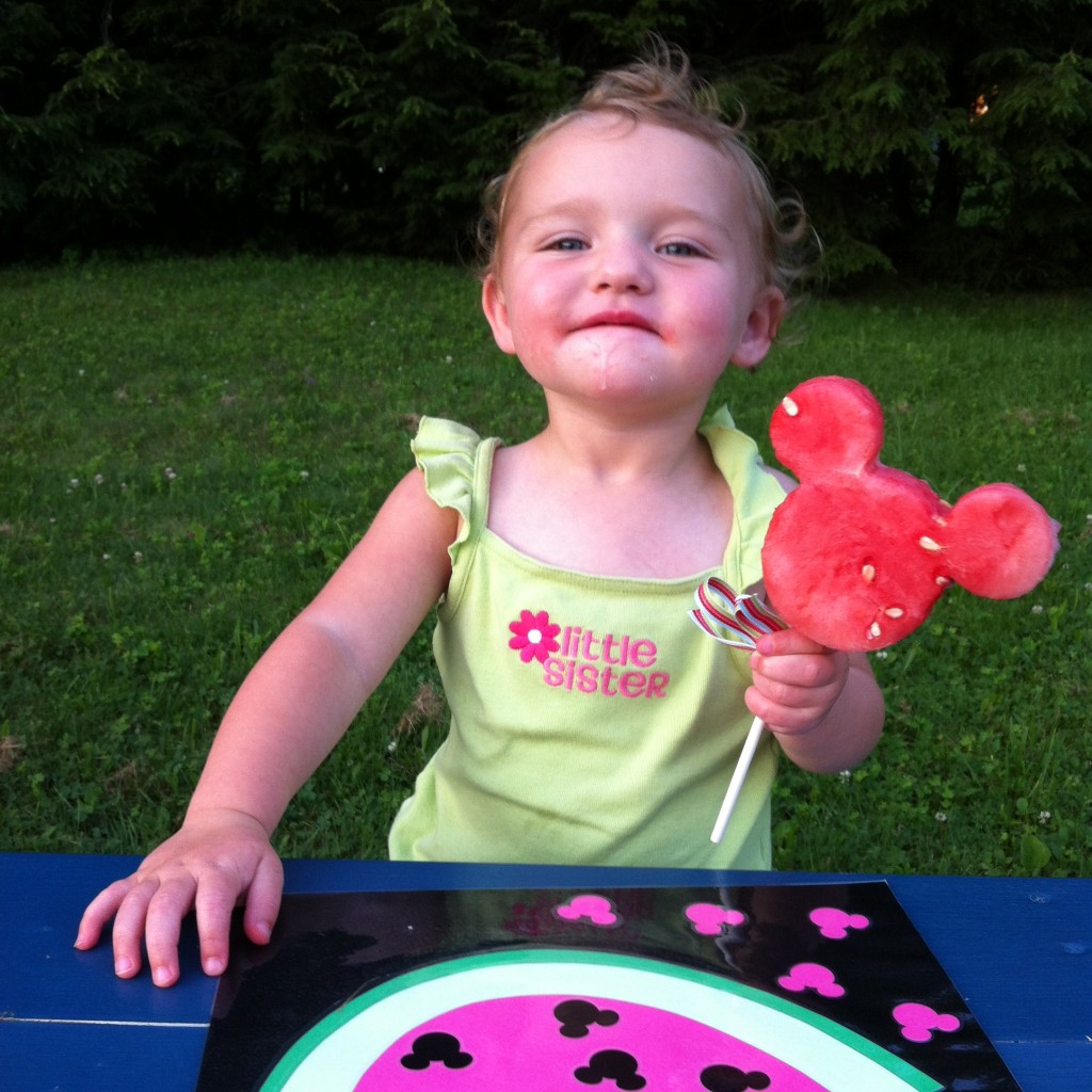 Victoria enjoying her Mickey pop