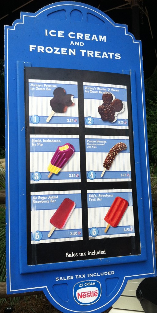 Ice Cream Cart Menu