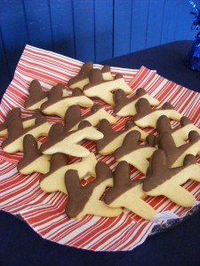 Chocolate dipped plane cookies