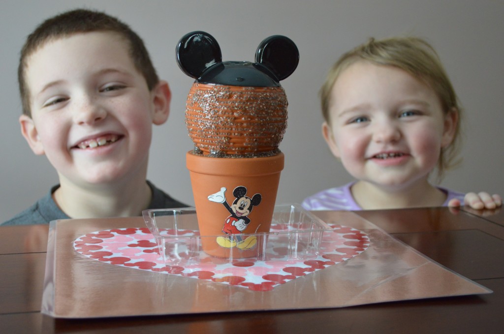 Chia Pet Mickey with the kids