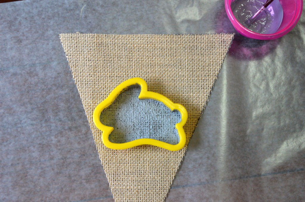 Wilton cookie cutter on burlap