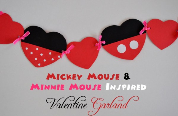 Mickey and Minnie Valentine Garland by MouseEarsMom.com